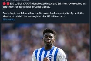 😱费迪南德转发外媒新闻：曼联1.12亿欧签巴莱巴达协议？真的？