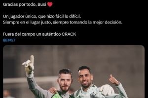 德赫亚社媒致敬布斯克茨：独一无二的球员，在球场外也是个传奇