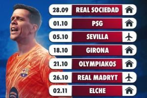 还得继续利群！霍安-加西亚受伤，35岁什琴斯尼将再次为巴萨出战