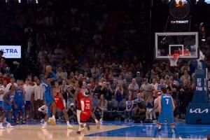 新科大满贯MVP的能力😤SGA单打阿门急停命中扳平比分拖进加时！