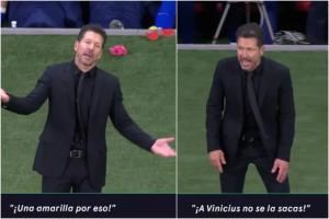 不满曼萨诺对马竞出黄牌!西蒙尼:你不敢对维尼修斯掏牌